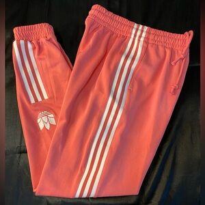 Adidas Track Pants W/Pockets Coral/White Size XSmall Used Excellent Condition